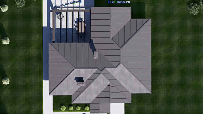 Проект одноэтажного дома F-19403 — фасад 5