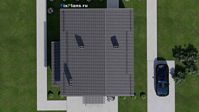 Проект двухэтажного дома F-2339 — фасад 5