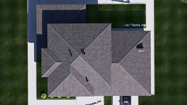 Проект двухэтажного дома F-21437 — фасад 5