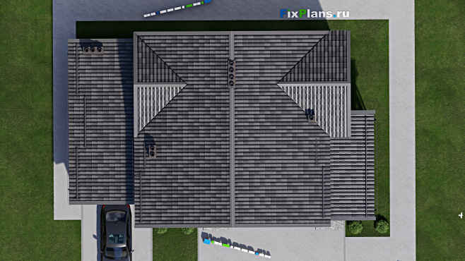 Проект дома с мансардой F-8603 — фасад 5