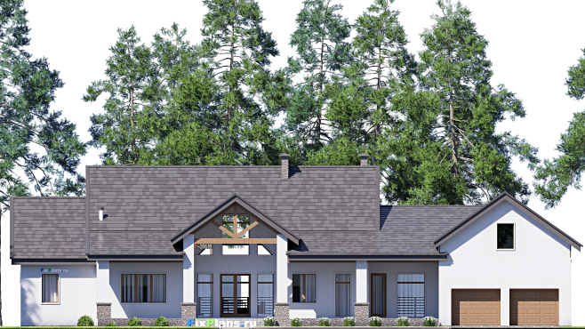 Проект двухэтажного дома F-20618 — фасад