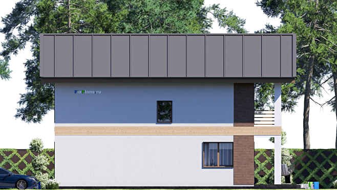 Проект двухэтажного дома F-19052 — фасад 3