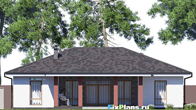 Проект одноэтажного дома F-18719 — фасад 4