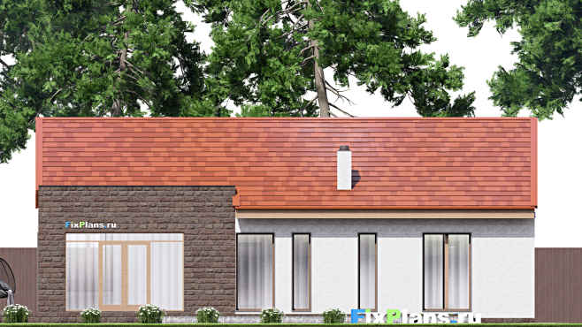 Проект дома с мансардой F-16127 — фасад 4