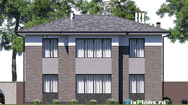 Проект двухэтажного дома F-17657 — фасад 4