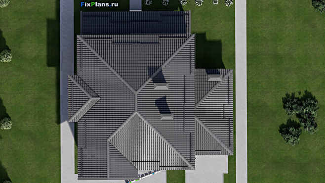 Проект двухэтажного дома F-4193 — фасад 5